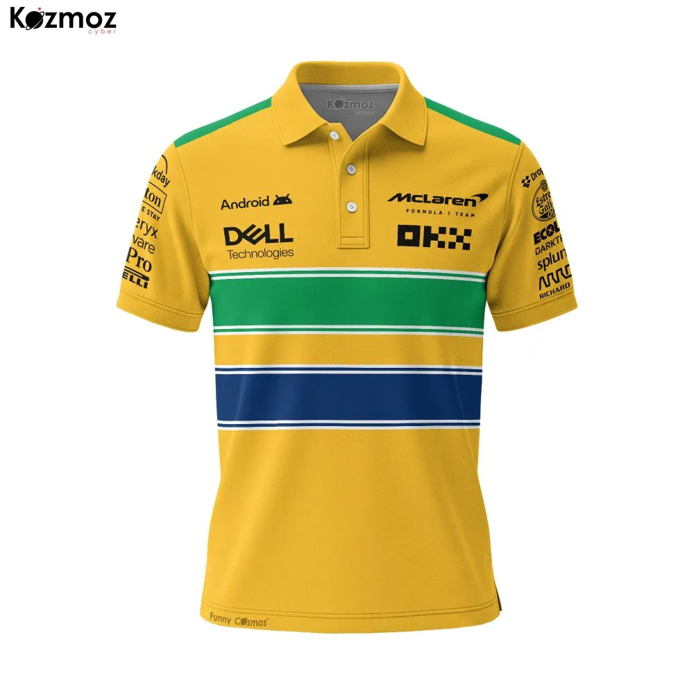 Magic Senna Polo Shirt Monaco GP Mclaren Polo Team - Image 2