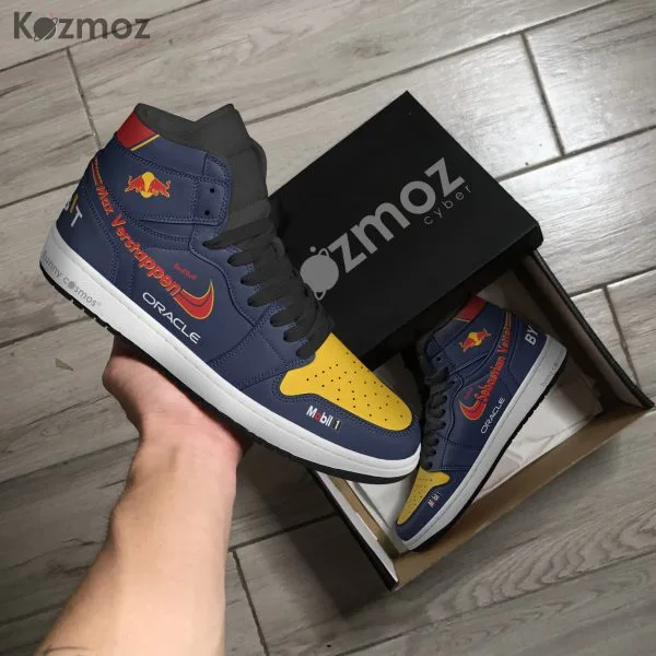 Max Verstappen AJ1 Sneaker Red Bull RBR20 Livery 2024 Custom Racing Shoes - Image 4
