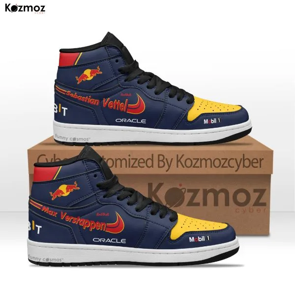 Max Verstappen AJ1 Sneaker Red Bull RBR20 Livery 2024 Custom Racing Shoes - 2