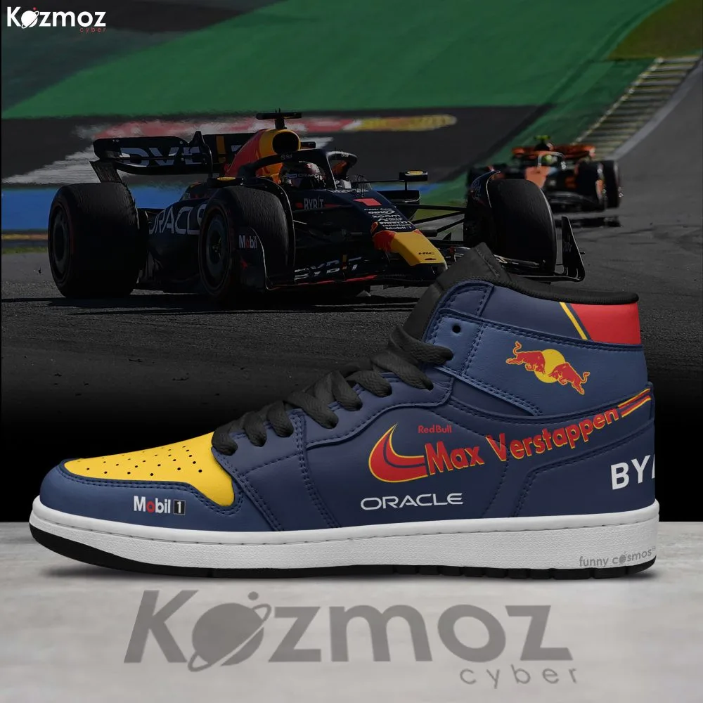 Max Verstappen AJ1 Sneaker Red Bull RBR20 Livery 2024 Custom Racing Shoes - Image 2