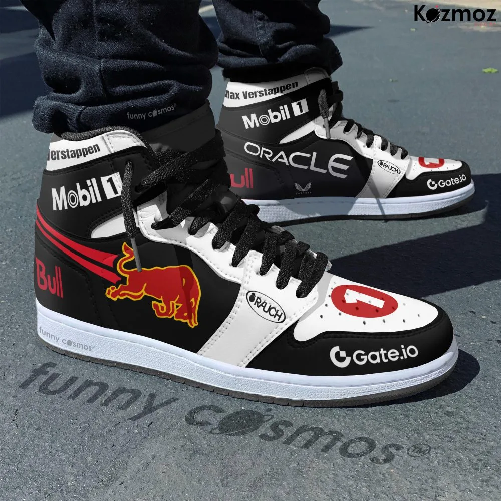 Max Verstappen AJ1 Sneakers Red Bull Racing Honda Tribute RB21 Livery 2025 Custom Racing Shoes - Image 2