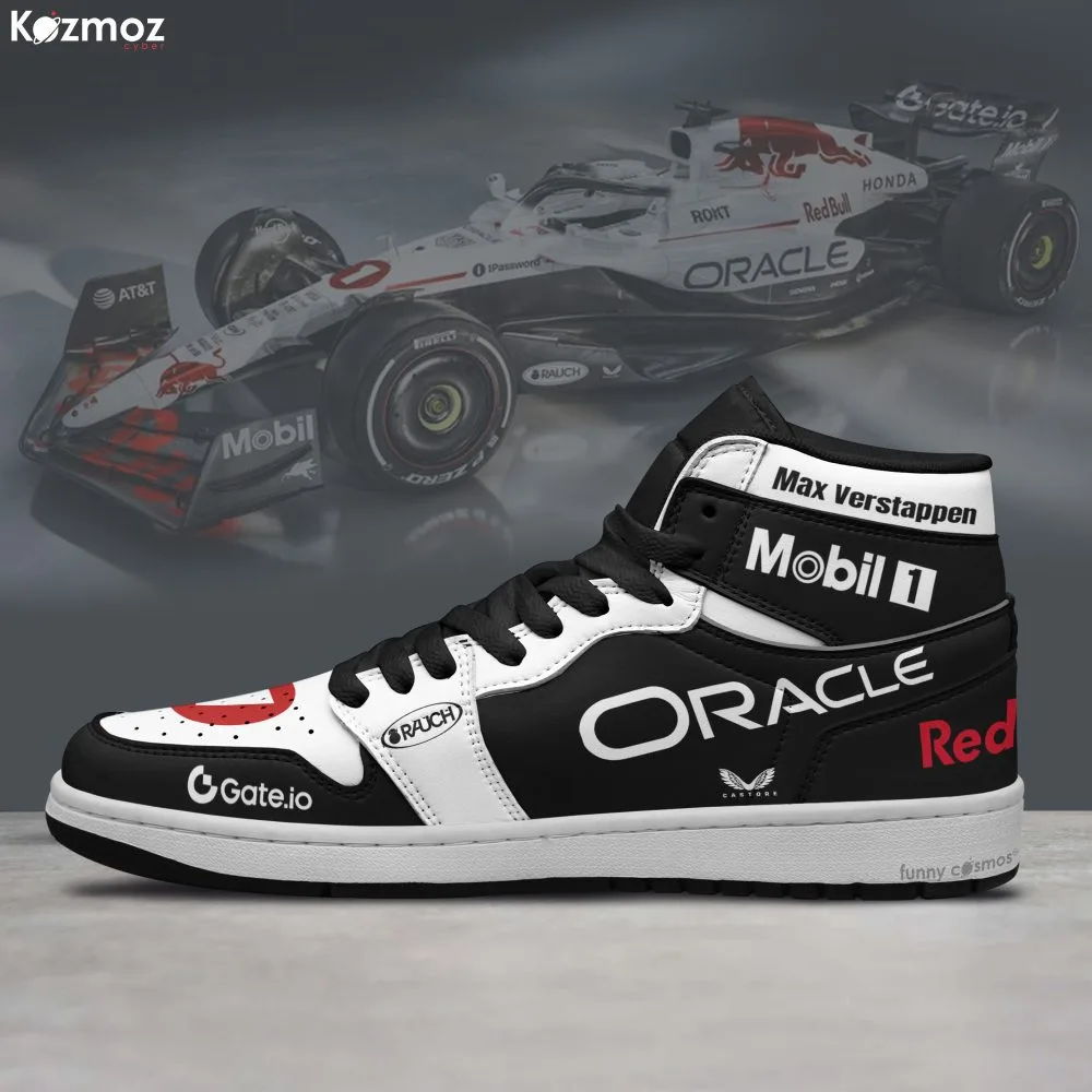 Max Verstappen AJ1 Sneakers Red Bull Racing Honda Tribute RB21 Livery 2025 Custom Racing Shoes - Image 3