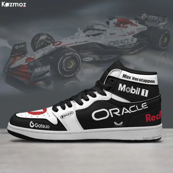Max Verstappen AJ1 Sneakers Red Bull Racing Honda Tribute RB21 Livery 2025 Custom Racing Shoes - Image 3