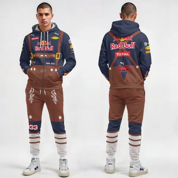 Alternative view of Max Verstappen F1 Austrian GP 2016 Lederhosen Livery Costume Racing Suite