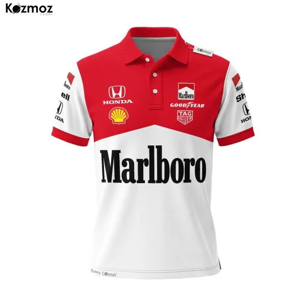 Alternative view of McLaren Honda MP4-4 1988 Racing Polo Shirt - Ayrton Senna Inspired Motorsport