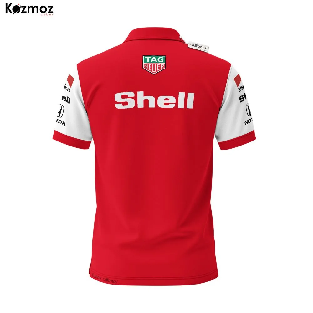 McLaren Honda MP4-4 1988 Racing Polo Shirt - Ayrton Senna Inspired Motorsport - Image 3