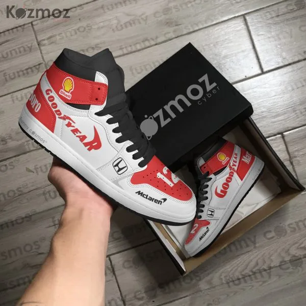 McLaren Magic Senna Custom Shoes Marlboro Livery MP4-4 Racing Shoes - Image 4