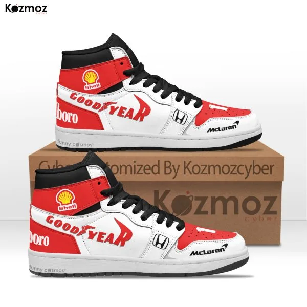 McLaren Magic Senna Custom Shoes Marlboro Livery MP4-4 Racing Shoes - 3