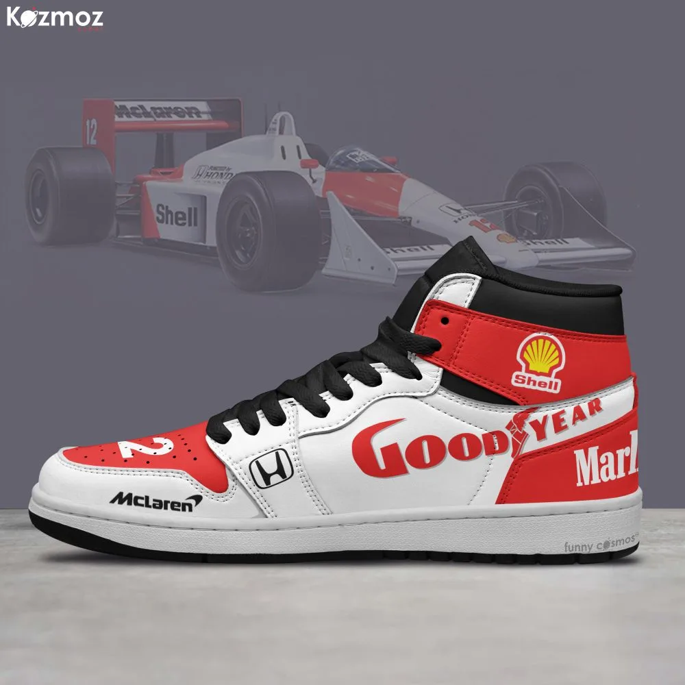 McLaren Magic Senna Custom Shoes Marlboro Livery MP4-4 Racing Shoes - Image 3