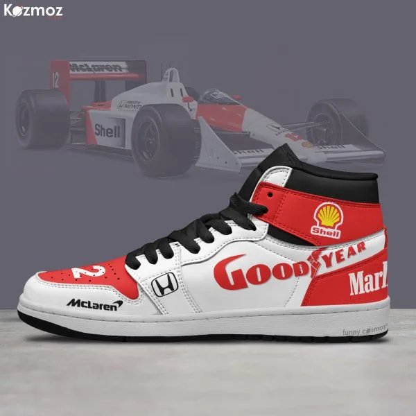 McLaren Magic Senna Custom Shoes Marlboro Livery MP4-4 Racing Shoes - Image 3