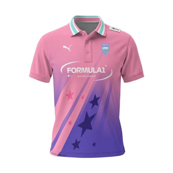 Alternative view of Miami Neon Polo Pink Circuit Custom Polo Shirt