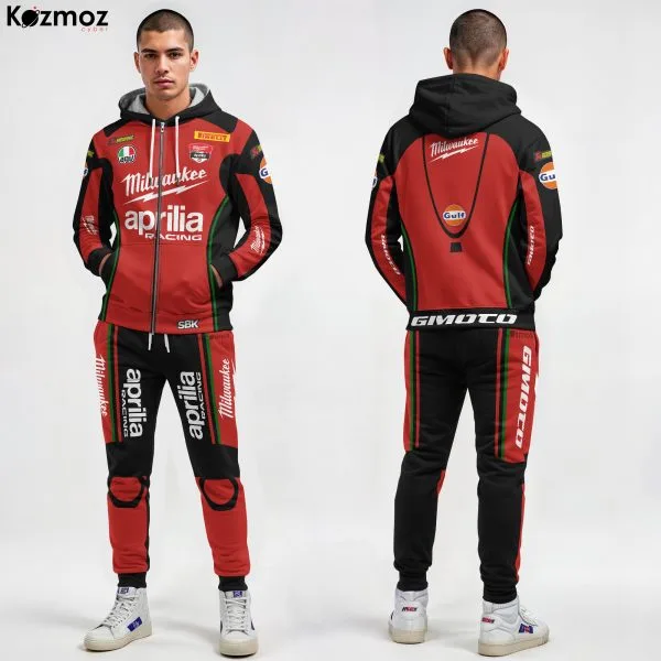 Alternative view of Milwaukee Aprilia Racing Costume - WSBK 2017 Black And Red Version