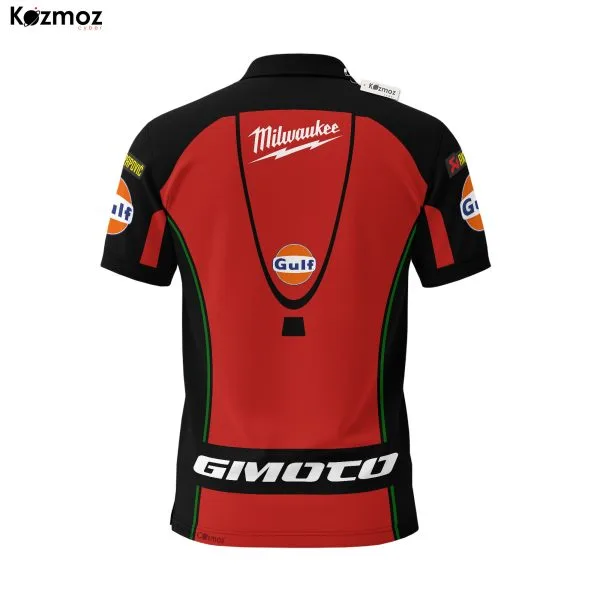 Milwaukee Aprilia Racing Polo - WSBK 2017 Black And Red Version - Image 3