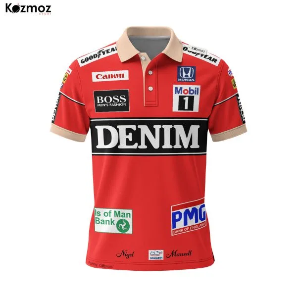 Alternative view of Nigel Mansell Canon Williams Racing Polo - 1986 Stand 21 Motorsport Teamwear