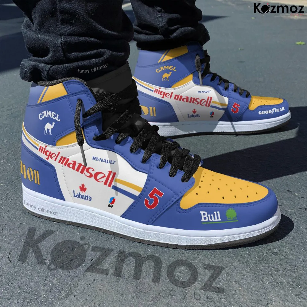 Nigel Mansell Custom Shoes Williams Renault FW14B Livery 1992 Racing Shoes - Image 3