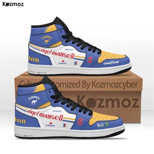 Nigel Mansell Custom Shoes Williams Renault FW14B Livery 1992 Racing Shoes