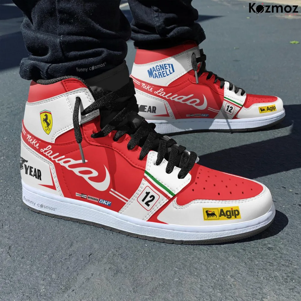 Niki Lauda AJ1 Sneaker SF 312T Livery 1975 Custom Racing Shoes - Image 3