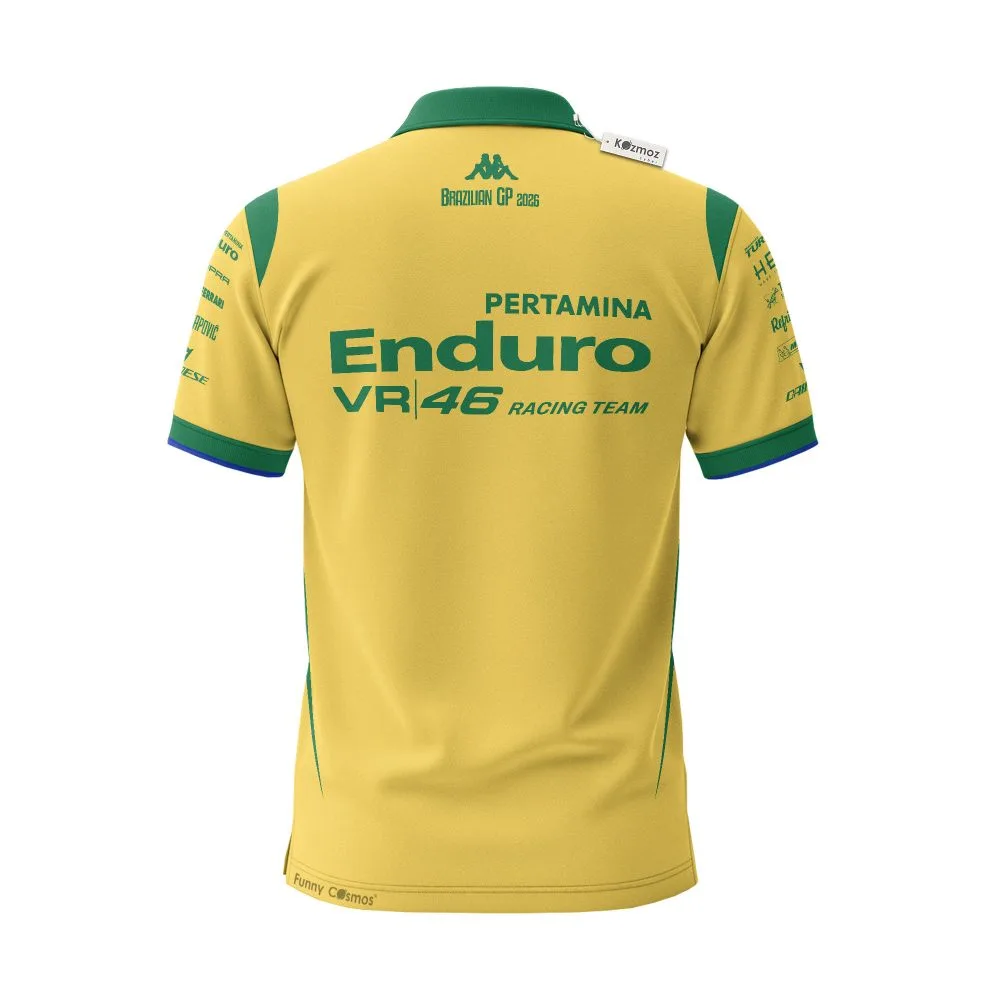 Pertamina Enduro VR46 Racing Team GP Brazil Fabio Di Giannantonio Custom Polo Shirt - Image 3