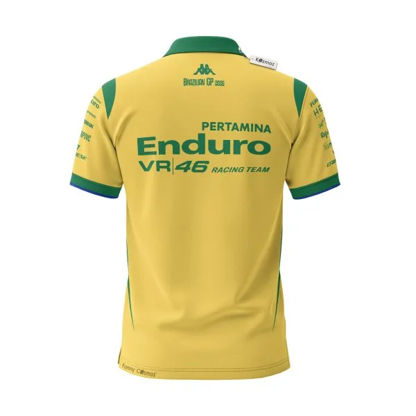 Pertamina Enduro VR46 Racing Team GP Brazil Fabio Di Giannantonio Custom Polo Shirt - Image 3