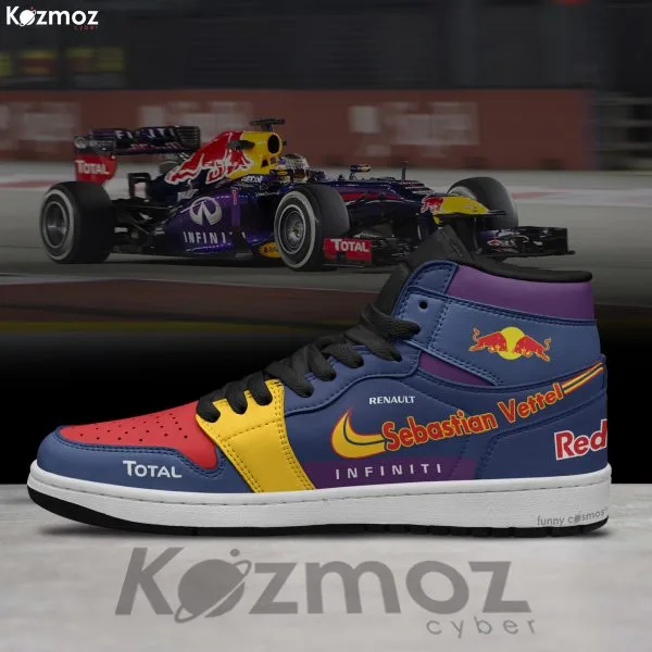 Red Bull Sebastian Vettel Custom Shoes Red Bull RBR9 Livery 2013 Racing Shoes - Image 3