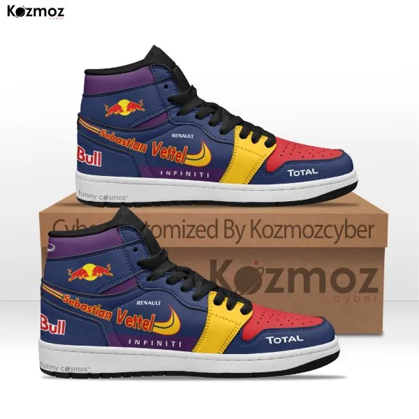 Red Bull Sebastian Vettel Custom Shoes Red Bull RBR9 Livery 2013 Racing Shoes