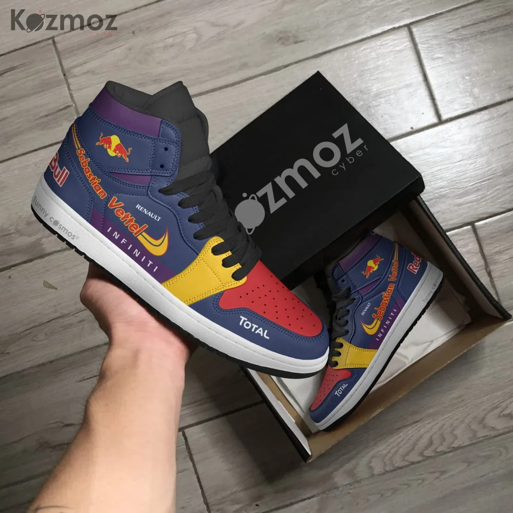 Red Bull Sebastian Vettel Custom Shoes Red Bull RBR9 Livery 2013 Racing Shoes - Image 4