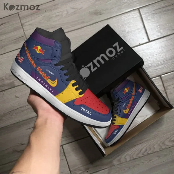 Red Bull Sebastian Vettel Custom Shoes Red Bull RBR9 Livery 2013 Racing Shoes - Image 4