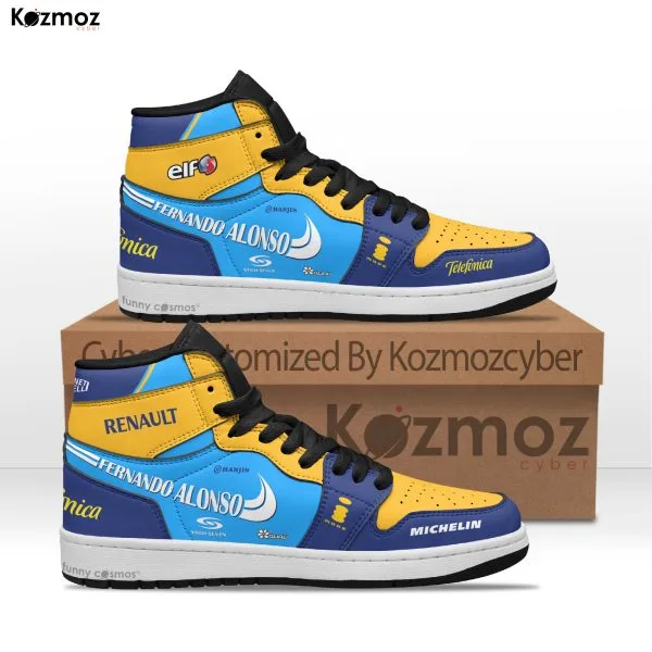 Renault Fernando Alonso Custom Shoes Renault R25 Livery 2005 Racing Shoes - 2