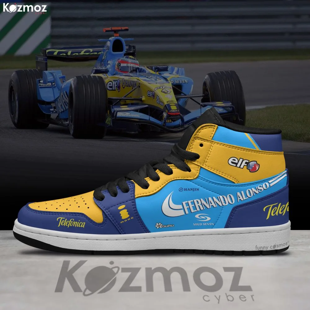 Renault Fernando Alonso Custom Shoes Renault R25 Livery 2005 Racing Shoes - Image 3