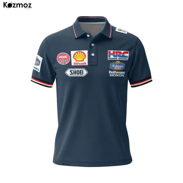 Alternative view of Rothmans Honda Racing Polo - Retro Motorsport Style Teamwear Shirt