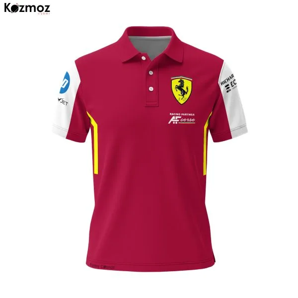 Alternative view of SF 2025 AF Corse Racing Polo Shirt - SF AF Corse Polo Shirt - Le Mans 24h Racing Team Uniform