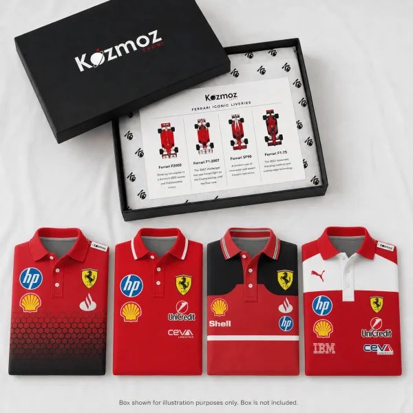 SF F1 Racing Polo Shirt Pack - Fer Team Fan Gift Bundle Pack