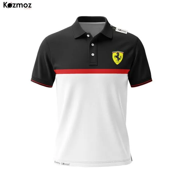 Alternative view of SF Polo Shirt - Black White Minimal Stripe Teamwear
