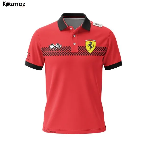 Alternative view of SF Racing Shirt Polo - Red SF Motorsport Fans Gear Tee