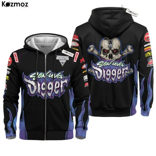 Son-uva Digger Monster Truck Racing Hoodie & Jogger - Monster Jam Racing Suit - - Image 3