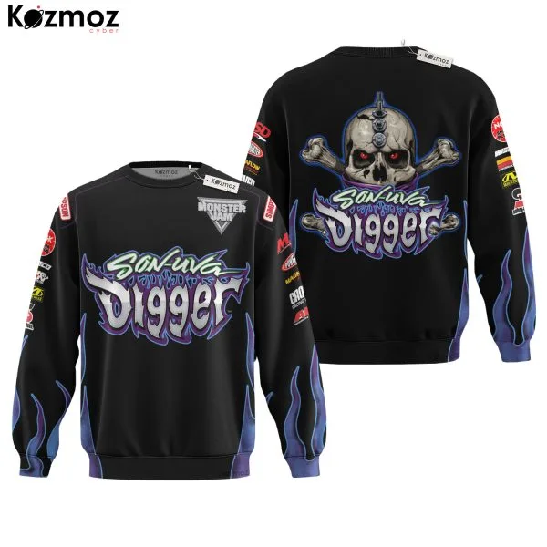 Son-uva Digger Monster Truck Racing Hoodie & Jogger - Monster Jam Racing Suit - - Image 4