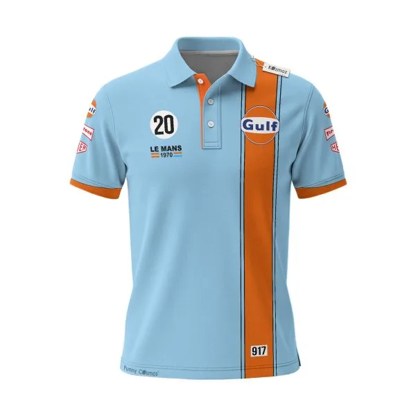 Alternative view of Steve McQueen #20 917 Gulf Le Mans Custom Polo Shirt