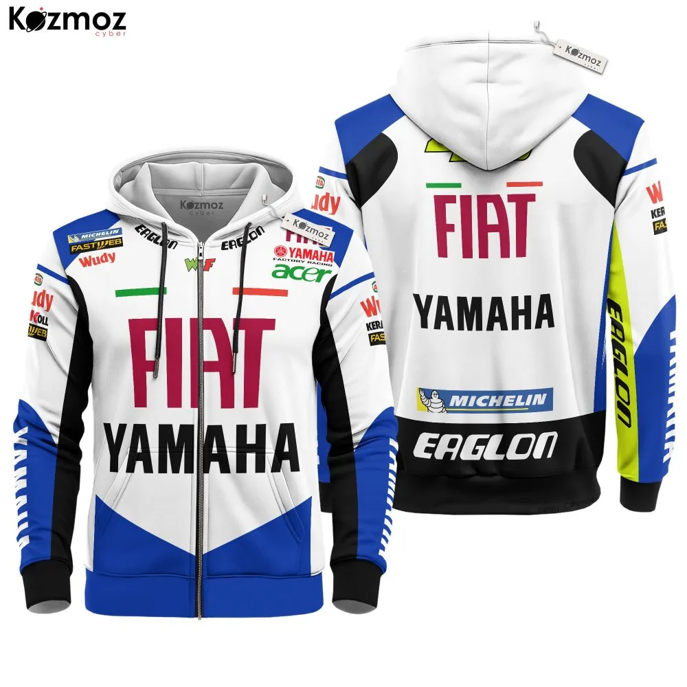 Valentino Rossi Racing Costume FIAT Yamaha MotoGP 2008 Leather Race Suit - Yamaha MotoGP Racing Team - Image 3