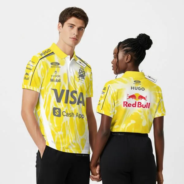 VISA Yellow Cash App RB F1 Team GP Miami 2026 Custom Polo Shirt - 3