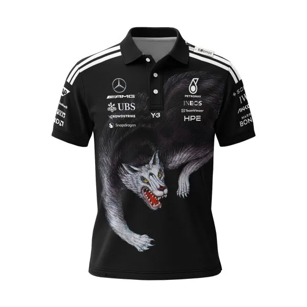 Alternative view of Y-3 Merc AMG Petronas F1 Team 2026 Custom Polo Shirt