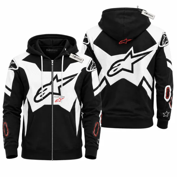 Alpinestars GP Plus V4 Sp Leather Suit Black White Version Custom Racing Suit - Image 4