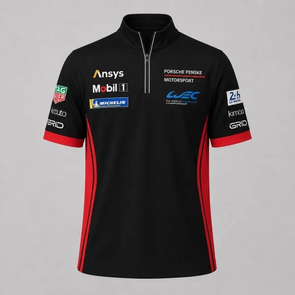 Porsh Penske Le Mans 24h 2025 Custom Quarter Zip Shirt - Image 3