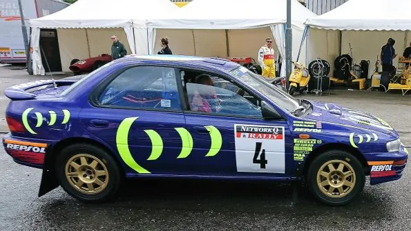 Colin McRae's 1995 World Rally Championship-winning Subaru Impreza 555, pictured at the Ignition Festival of Motoring - held at the Scottish Event Campus - on 5 August 2017. At the