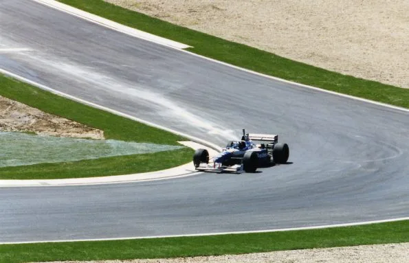 Damon Hill during free practice of 1996 San Marino Grand Prix