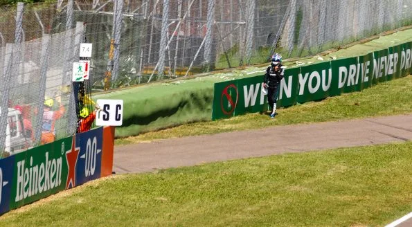 Kimi Antonelli (Mercedes) after retiring from the 2025 Emilia Romagna Grand Prix.