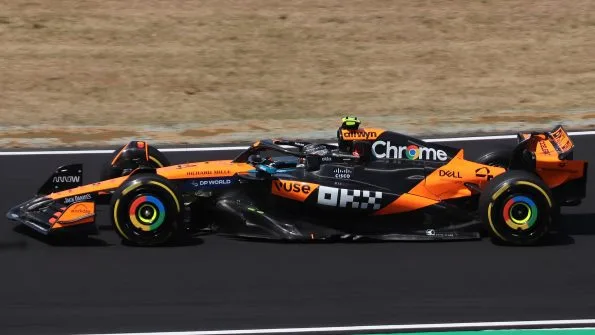 Lando Norris driving McLaren F1 car during FP1 at 2025 Japan GP