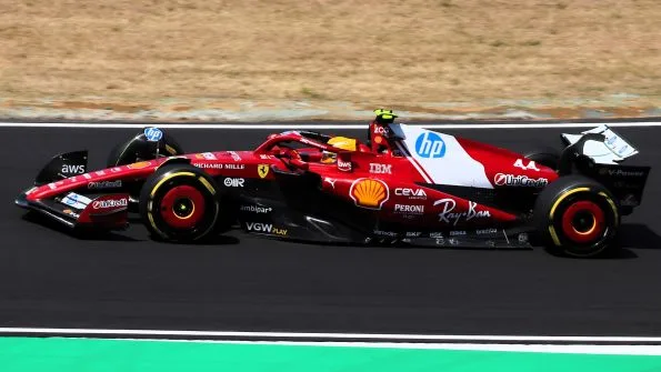 Lewis Hamilton driving Ferrari F1 car during FP1 at 2025 Japanese GP