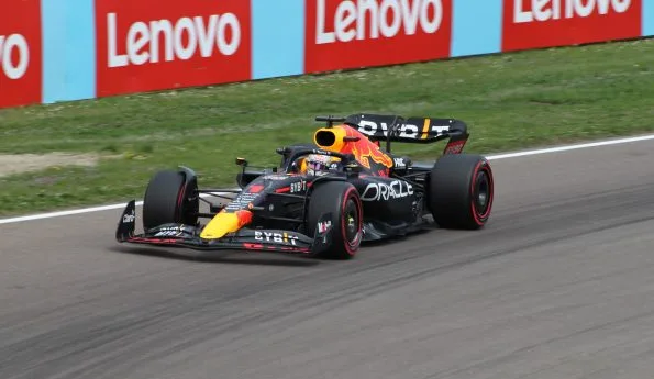 Max Verstappen at the 2022 Imola Grand Prix behind the wheel of his Red Bull