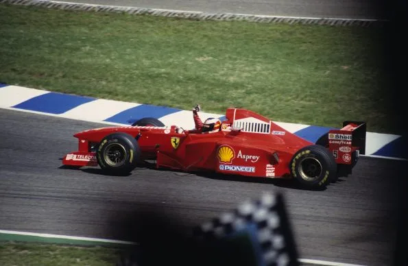 Michael Schumacher driving for Ferrari at the 1997 German Grand Prix