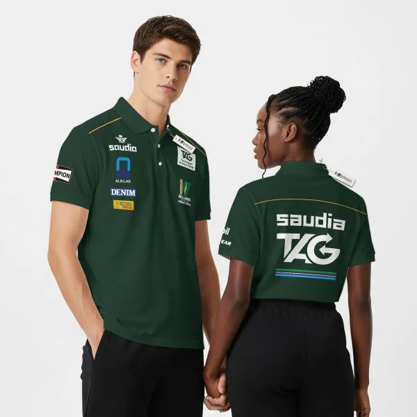 Saudia Tag Williams 1983 Pit Crew Shirt Rare Version Green - Fan Inspired Polo Shirt